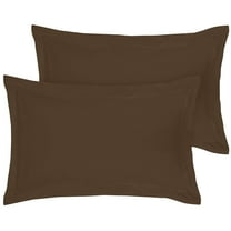 Royale Linens Pillow Shams 2 Pack Euro Size 26x26 Inch- Brushed 1800 Microfiber- Bed Pillow Shams, Wrinkle & Fade Resistant Super Soft and Cozy- Envelope Closure- Oxford Pillow Case (Euro, Chocolate)