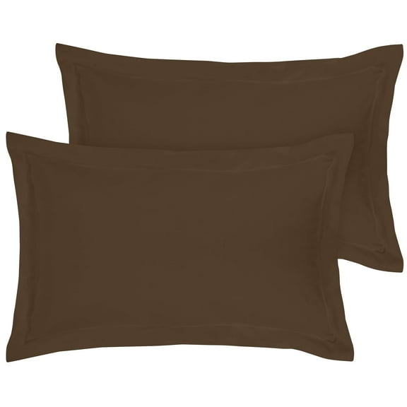 Royale Linens Pillow Shams 2 Pack Euro Size 26x26 Inch- Brushed 1800 Microfiber- Bed Pillow Shams, Wrinkle & Fade Resistant Super Soft and Cozy- Envelope Closure- Oxford Pillow Case (Euro, Chocolate)