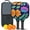 Black-2, variant on Pickleball Paddles Set Of 2, Fiberglass Surface, Vintage Floral Print, 4 Balls & Bag