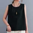thumbnail image 2 of HADST Women's Summer Loose-Fit Tank Tops Solid Color Sleeveless Crew Neck, Cotton Linen Sizes M-3XL, 2 of 9