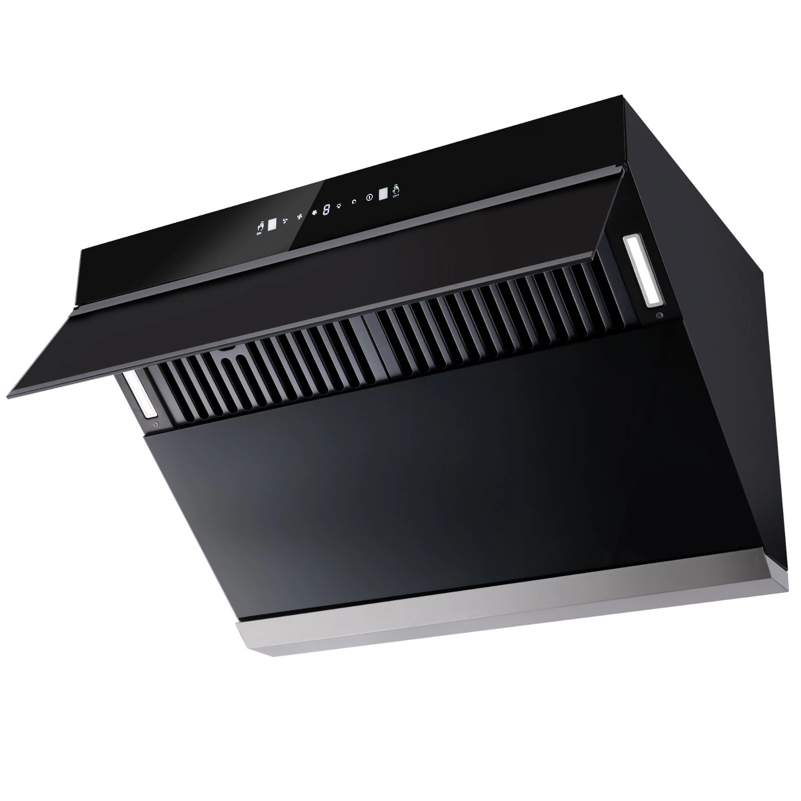 30 inch Under Cabinet Range Hood 900CFM Wall Mount Kitchen Hood 900 CFM with Heating Auto-cleaning Function Gesture& Touch Control,Tempered Glass Surface Vent Hood 3 Speed Exhaust Fan,Baffle Filters