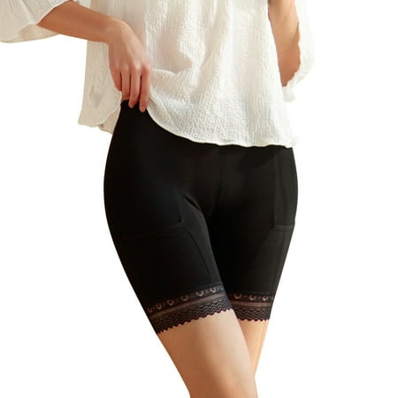 Baqcunre Fleece Lined Leggings Women Seamless Non Slip Shorts for Underskirt Ladies Anti Scratch Underwear Flat Shorts Lace Shorts Leggings for Women Thermal Underwear for Women