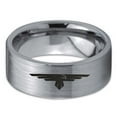 thumbnail image 2 of Tungsten Hawk Flying Eagle Bird Nest Band Ring 8mm Men Women Comfort Fit Gray Flat Cut Brushed Polished, 2 of 4