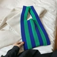 thumbnail image 3 of Bolso de hombro tejido Macarena de gran capacidad para mujer con patrón de rayas, 3 of 8