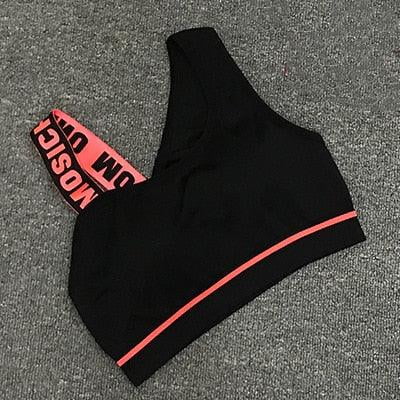 

Alpha C Apparel New Letter Cut Out Sports Bra Women Fitness Yoga Push up Gym Padded Sports Top Athletic Sexy Workout Running Clothing