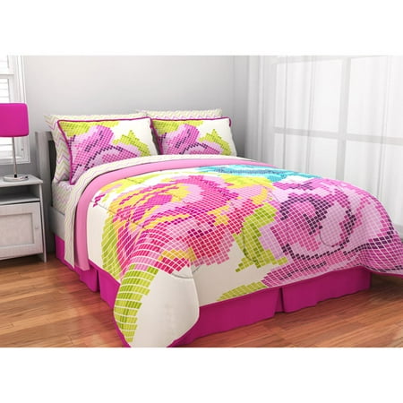 Latitude Pixel Flower Reversible Bed in a Bag