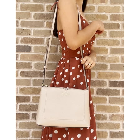 Kate Spade Harlow Pebble Leather Large Top Zip Crossbody Warm Beige