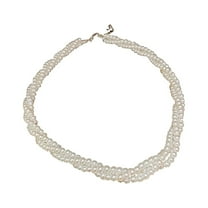 Jewelry 3 Triple Strand White Cultured Freshwater Pearl Necklace for Women Good Luste Anniversary Wife Necklaces for Women Pearls A
