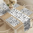 thumbnail image 2 of Ambesonne Geometric Table Runner & Placemats, Minimalist Rounds, Placemat 4 pcs + Runner 14"x72", Black White, 2 of 2
