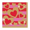 Heart of Gold Red Pink Valentine's Day Holiday Party Paper Luncheon Napkins