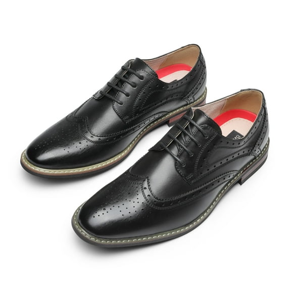 Men's Prince Classic Modern Formal Oxford Wingtip Lace Up Dress Shoes