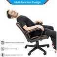thumbnail image 4 of Lacoo Mid-Back Faux Leather Ergonomic Executive Office Desk Chair, Brown, 4 of 8