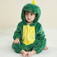 thumbnail image 4 of Zwiiyzr Toddler Infant Long Sleeve Onesie Boy Girl Fluffy Jumpsuit Hooded Fleece Rompers Baby Clothes Soft Warm Pajamas Children's Holiday Birthday Gift Green, 4 of 6