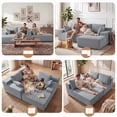 thumbnail image 5 of OMNIBERG L-Shaped Boneless Modular Sectional Sofa, Corduroy Cloud Couch with Reversible Chaise, Deep Seat, 10-Inch Armrests and 5 Pillows for Living Room, Grey(Right Facing Chaise), 5 of 9