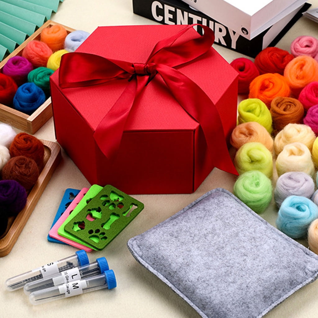 Needle Felting Starter Kits Needle Felting Set with Felting Tool Foam Mat Needle Felting Supplies for Home Decorations