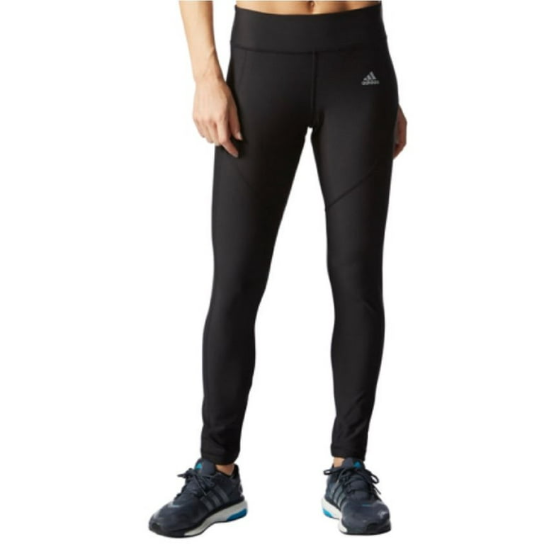 Adidas Womens Ultimate Fleece Tights - Climawarm Running Leggings  (Black/Black, Large) 