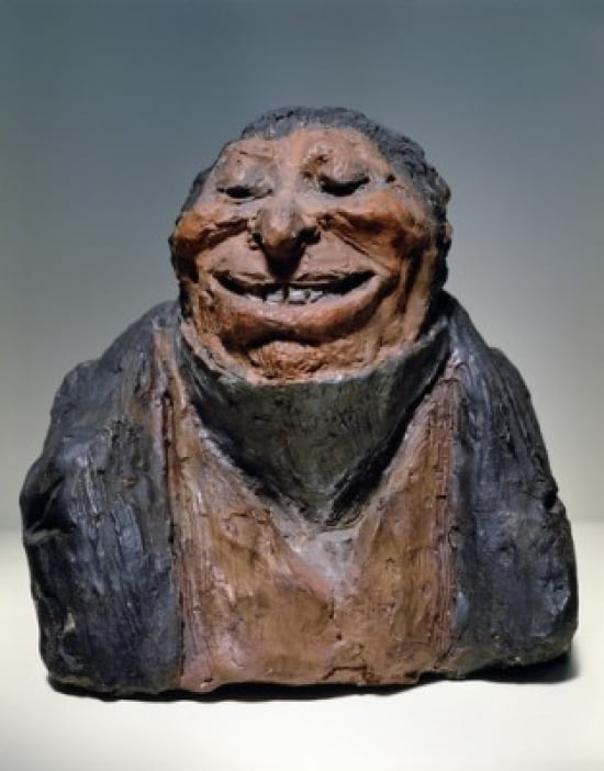 Lobsquieux (The Obsequious One)-Comte Auguste Hilarion de Kratry 1831 Honore Daumier (1808-1879 French) Oil-painted unbaked clay Musee DOrsay Paris Canvas Art - Comte Auguste Hilarion de Kratry (24 x