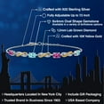 thumbnail image 2 of Gem Stone King 2.10 Ct Pink Created Sapphire Blue Apatite 925 Silver and 10K Yellow Gold Lab Grown Diamond Infinity Bracelet for Women Mother's Mom Wife Her, Fully Adjustable up to 7.5 inch), 2 of 6