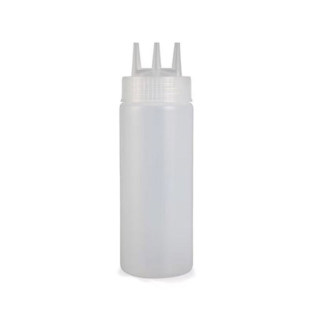 Botella exprimible para condimentos de 3 orificios, botellas exprimibles de plástico para salsas picantes de ketchup, aceite de oliva (2 unidades)