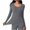 Gray, variant on Ultra Stretch Thermal Tops for Women Long Sleeve Round Neck Seamless Warm Underwear Base Tees for Fall Winter Inner Layering