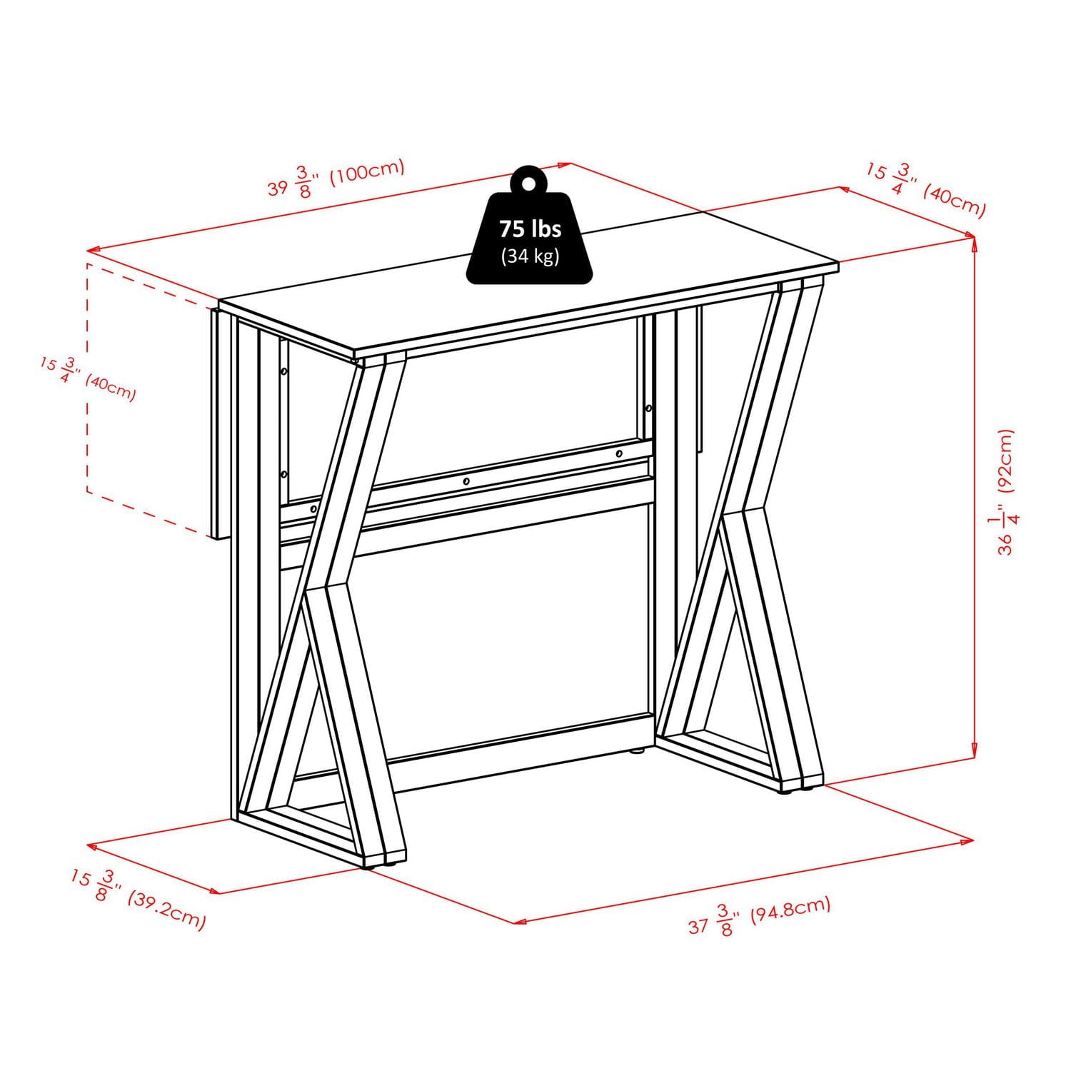 Winsome Harrington 3-Piece Drop Leaf High Table, 2 - 24" Cushion Saddle Seat Stools - 94345