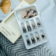 thumbnail image 4 of LRKNNO Uñas postizas adhesivas Halloween de 24 piezas con telaraña negra, 4 of 7