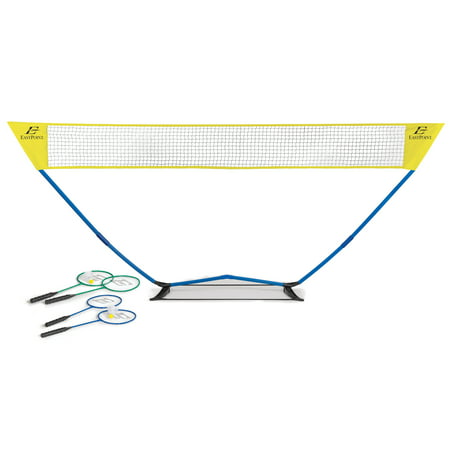 EastPoint Sports Easy Setup Badminton Set; Quick Assembly, No tools required 15 Ft. by 5 Ft. Outdoor Badminton; Includes 4 Metal Rackets and 2 Shuttlecocks for Fun Play with Friends and (Best Cheap Badminton Racket)