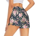 thumbnail image 2 of Uemuo Vintage Floral Pattern Women's Athletic Shorts High Waisted Running Shorts with Liner Pockets Gym Elastic Workout Shorts-Medium, 2 of 9