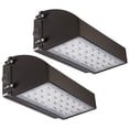 thumbnail image 3 of LEONLITE Pack Mural LED à Découpe Complète, 45W 5625LM, Lumière Dimmable Certifiée UL, 120-277V IP65, Éclairage Extérieur Réglable pour Bâtiment, Parc de Stationnement, Allées, Patio, Lumière du Jour 5000K, Lot de 2, 3 of 4