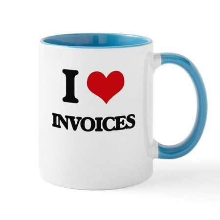 

CafePress - I Love Invoices Mugs - 11 oz Ceramic Mug - Novelty Coffee Tea Cup