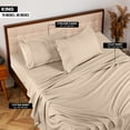 thumbnail image 3 of Utopia Bedding Solid Set of 8 Bed Sheets Set For Adults - Microfiber, Fade Resistant (King, Beige), 3 of 6