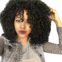 Lizheee Front Wigs For Black Women Long Curly Hair 56cm Afro Heat Hair Wigs Hair Comb