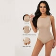 thumbnail image 4 of Tao Tao Women's High Neck Sleeveless Bodysuit Tank Tops Solid Color Slimming And Hip Lifting Shapewear, One-Piece Shapewear Beige L, 4 of 9