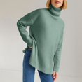 thumbnail image 6 of Women's Turtleneck Tunic Sweater, Womens Fall Sweaters, Long Sleeve Side Slit Casual Pullover Top, 6 of 7