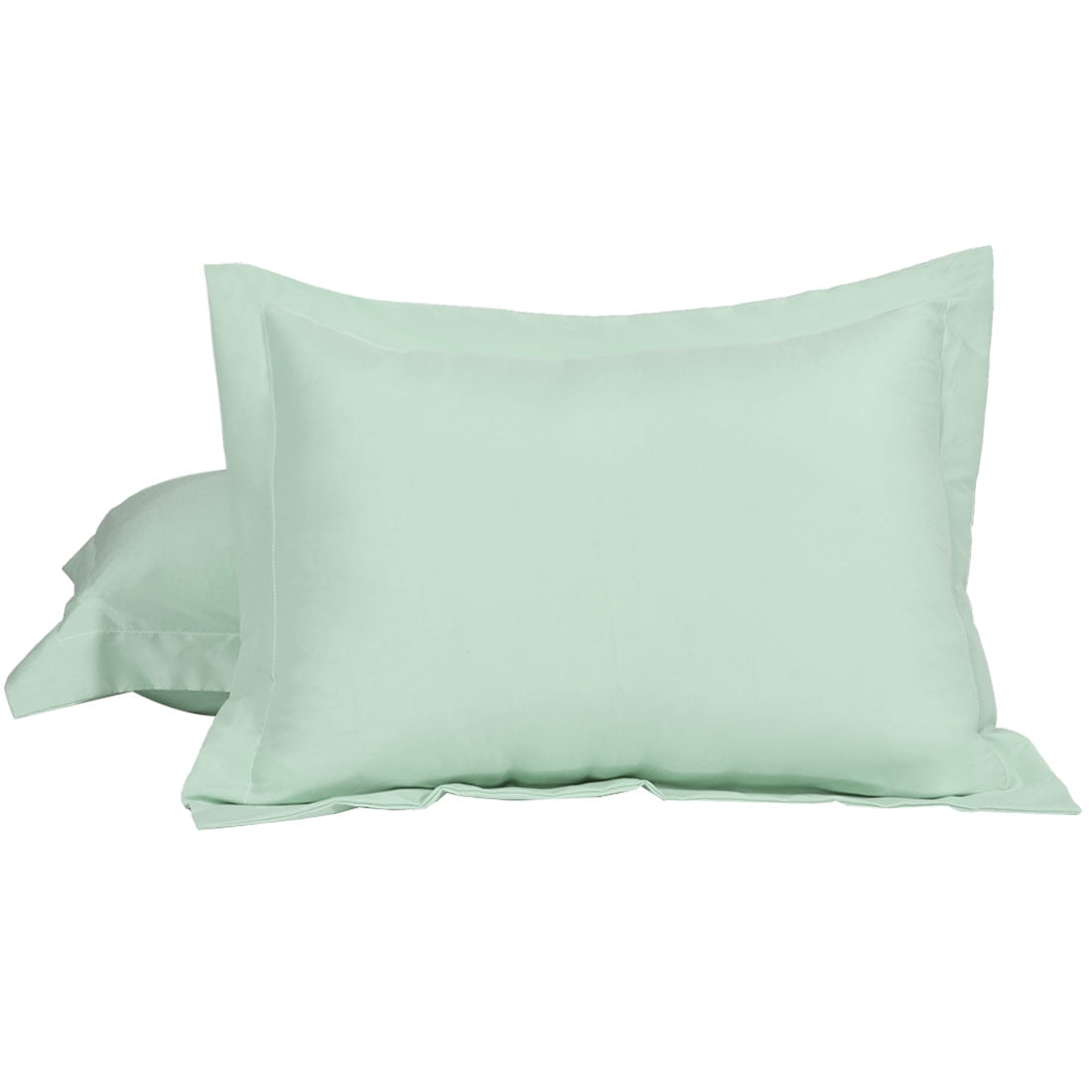Unique Bargains Solid Color Microfiber Pillow Shams Set of 2 Light