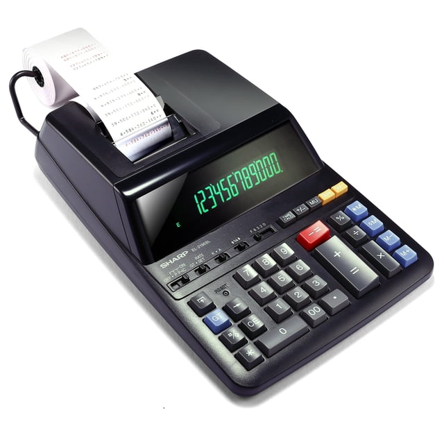 Sharp 12-Digit Print Calculator Desktop Size Adding Machine, Perfect for Everyday Use and Office, Bright, Large Easy-to-Read Numb
