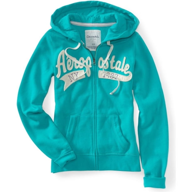 Sudadera Aeropostale Sudadera con capucha y cremallera completa Mujer Verde Extragrande
