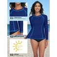 thumbnail image 3 of Sociala Rash Guard for Women Long Sleeve Swim Shirt Sun Protection Swimsuit Swim Top, 3 of 7
