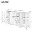 thumbnail image 5 of Retro Sideboard Glass Door With Curved Line Design Ample Storage Cabinet With Black Handle And Three Adjustable Shelves For Dining Room And Kitchen (Antique White), 5 of 9