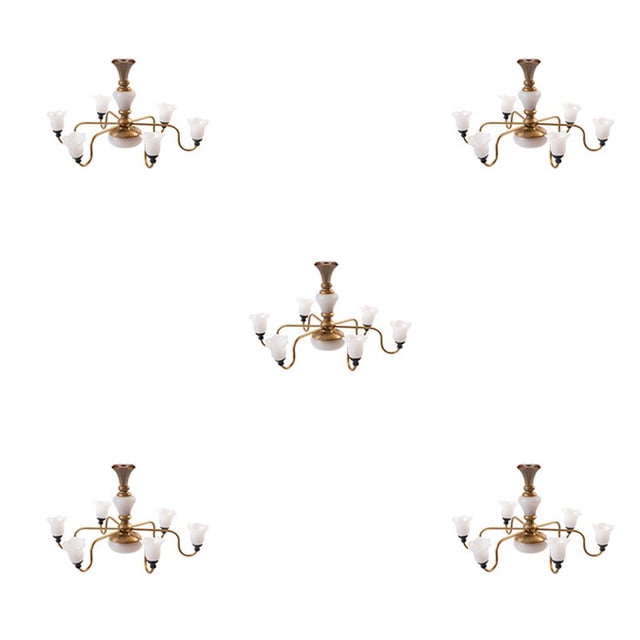 Injueey Lámpara de techo en miniatura Mini candelabro Tamaño de muñeca Accesorio de iluminación B 5Conjunto