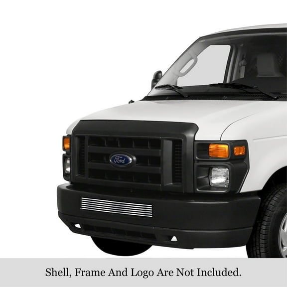 2008-2014 Ford Econoline /2008-2014 Ford E-Series 304 Stainless Steel Polished Finish 8X6 Horizontal Billet Stainless Steel Billet Grille