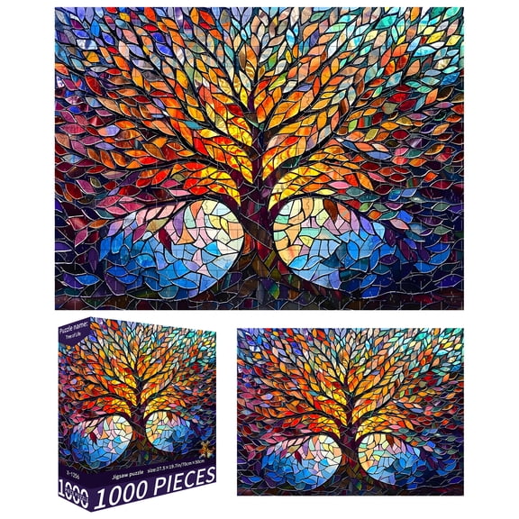 CYFW Life Tree Puzzles for Adults 1000 Pieces,Unique Puzzles for Adults,Stress Relief Adult Puzzles,27.6x19.7 Inches Adult Jigsaw Puzzles for Gifts