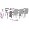 thumbnail image 4 of vidaXL 9 Piece Garden Dining Set with Cushions Black Poly Rattan, 4 of 4