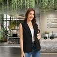 thumbnail image 4 of Women's Sleeveless Blazer Vest Lightweight Fully Lined Single Button Fashion Casual Summer Work Office Jacket with Pockets, 4 of 6