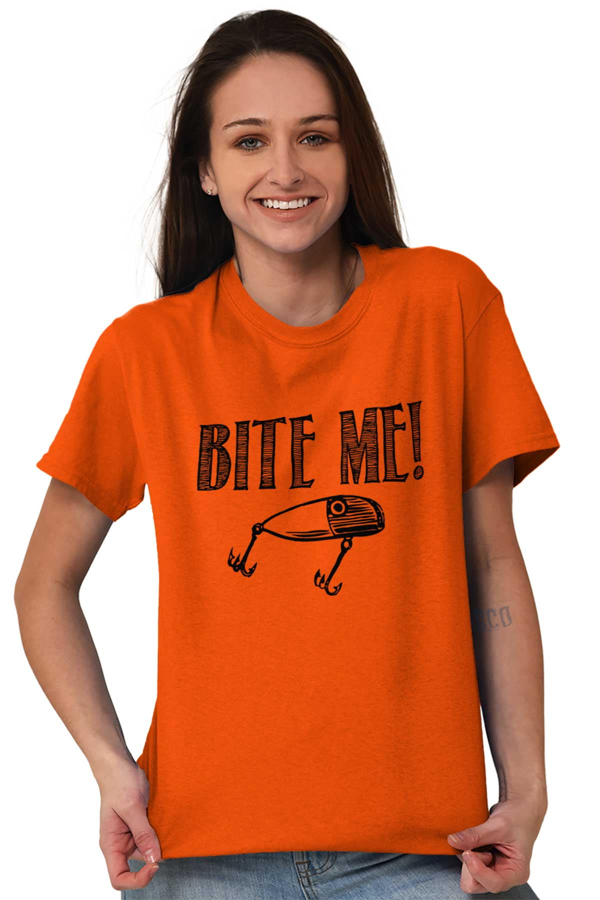 Bite Me Fish Bait Funny Fishing Humor Men's Graphic T Shirt Tees Brisco  Brands 5X