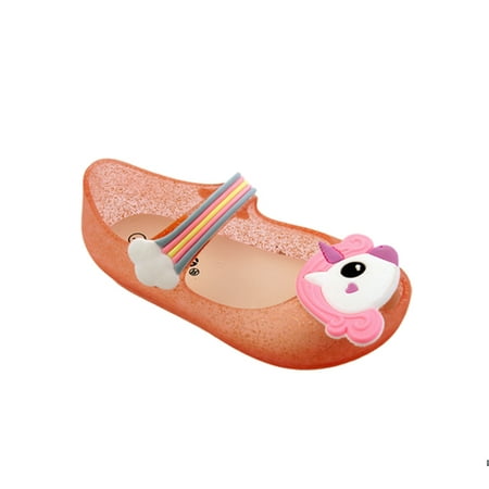 P&W Mary Jane Toddler Girls Unicorn Glitter Jelly Shoes – Assorted colors – Sizes 5-10