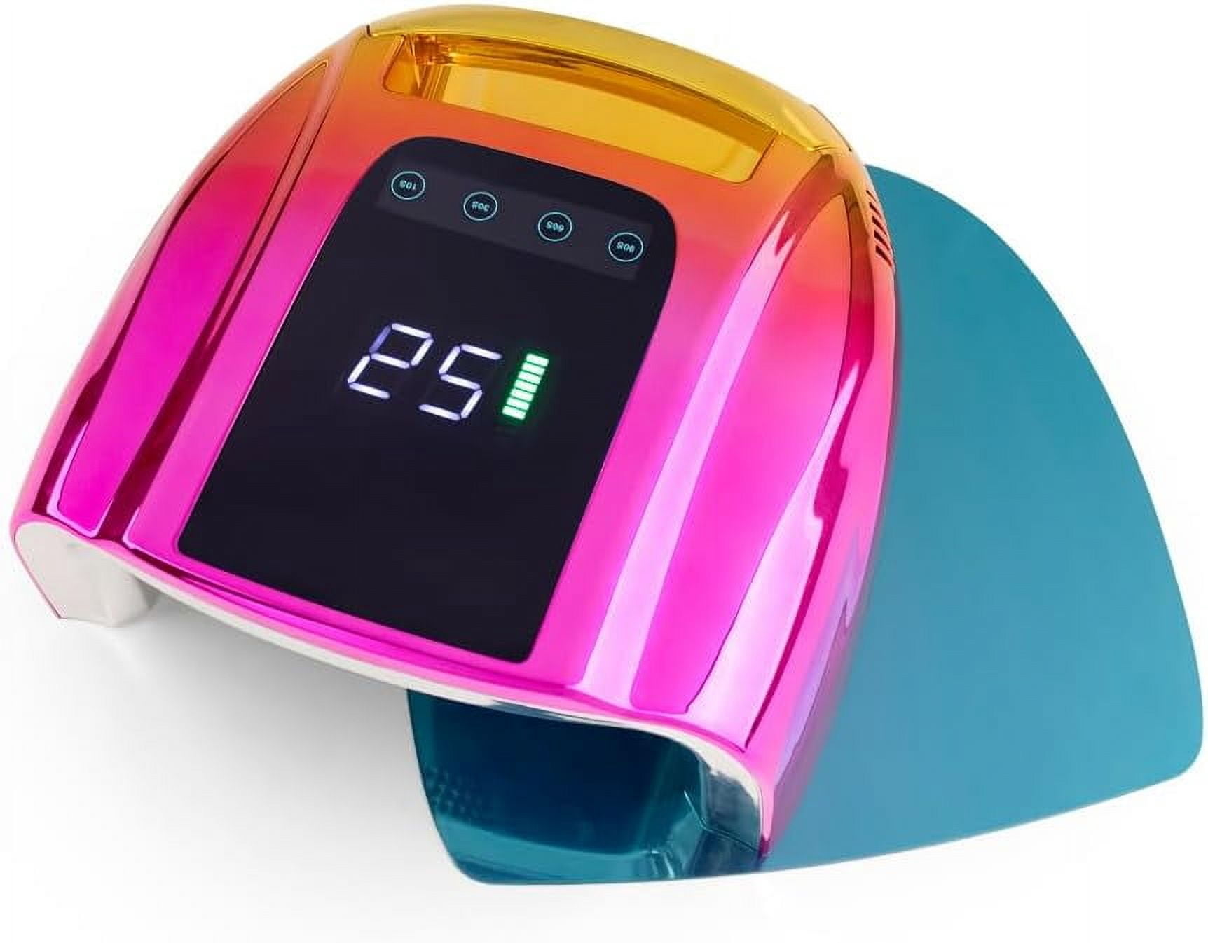 Teekos Gradient Lamp Shell 96W Cordless UV LED Nail Lamp for Manicure Rechargeable Battery Nail Dryer For Curing Gel Polish Lamp - (Color: Blue)