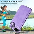 thumbnail image 2 of Nalacover for iPhone 8 Plus/7 Plus Wallet Case with Card Slots & Metal Finger Ring, Durable PU Leather Back Double Magnetic Botton Flip Kickstand Purse Shockproof Phone Case,Purple, 2 of 10
