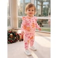 thumbnail image 5 of Cjfdfy Toddler Baby Girl Christmas Outfits Gingerbread Man Print Long Sleeve Ruffle Sweatshirt And Pants Infant Cute My Christmas Fall Winter Outfit 0-3Y, 5 of 9