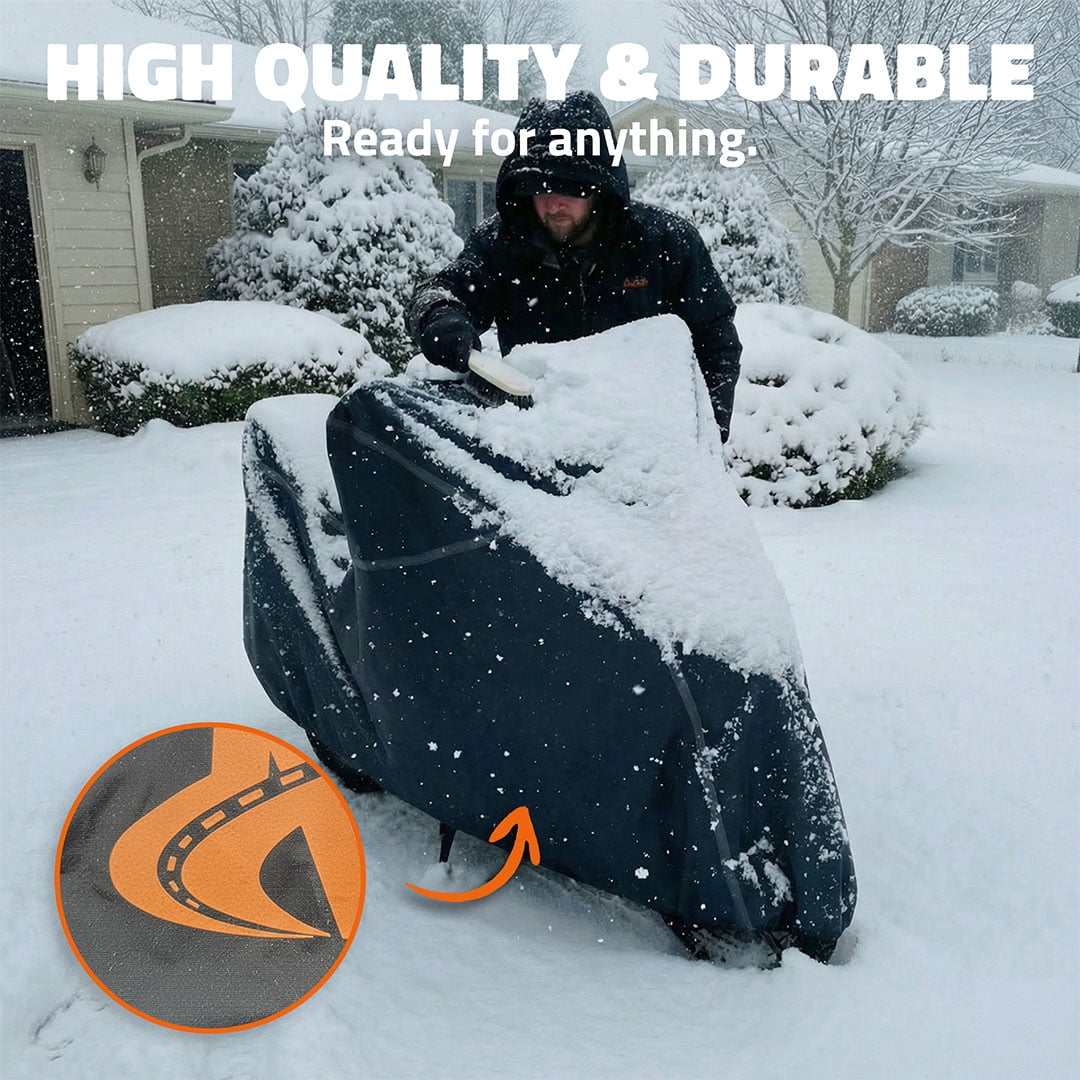 Mockins 91"x49"x39" Heavy Duty 250g PVC Motorcycle Cover with Cotton Lining
